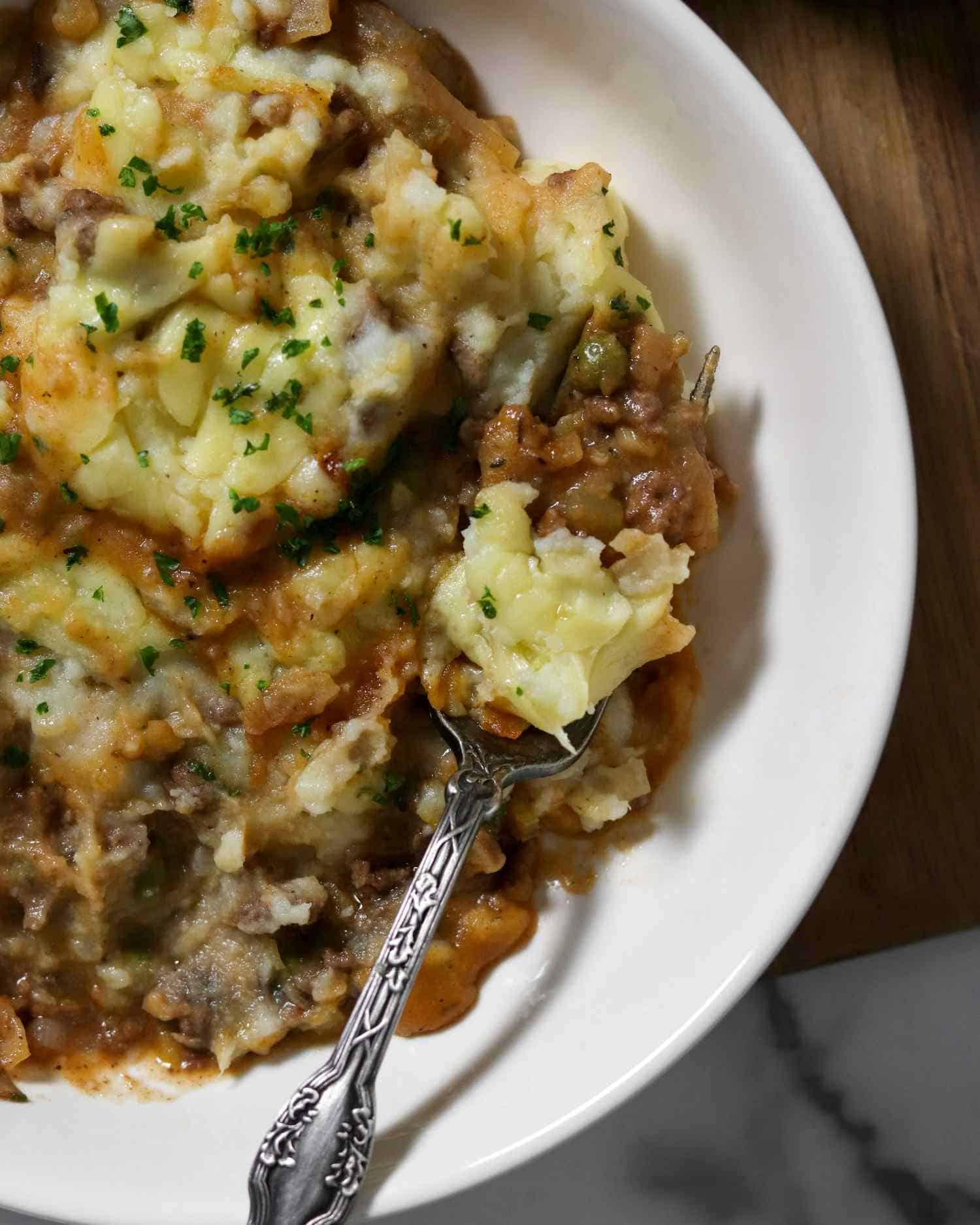 Homemade Irish Cheddar Shepherd's Pie Recipe with Guinness