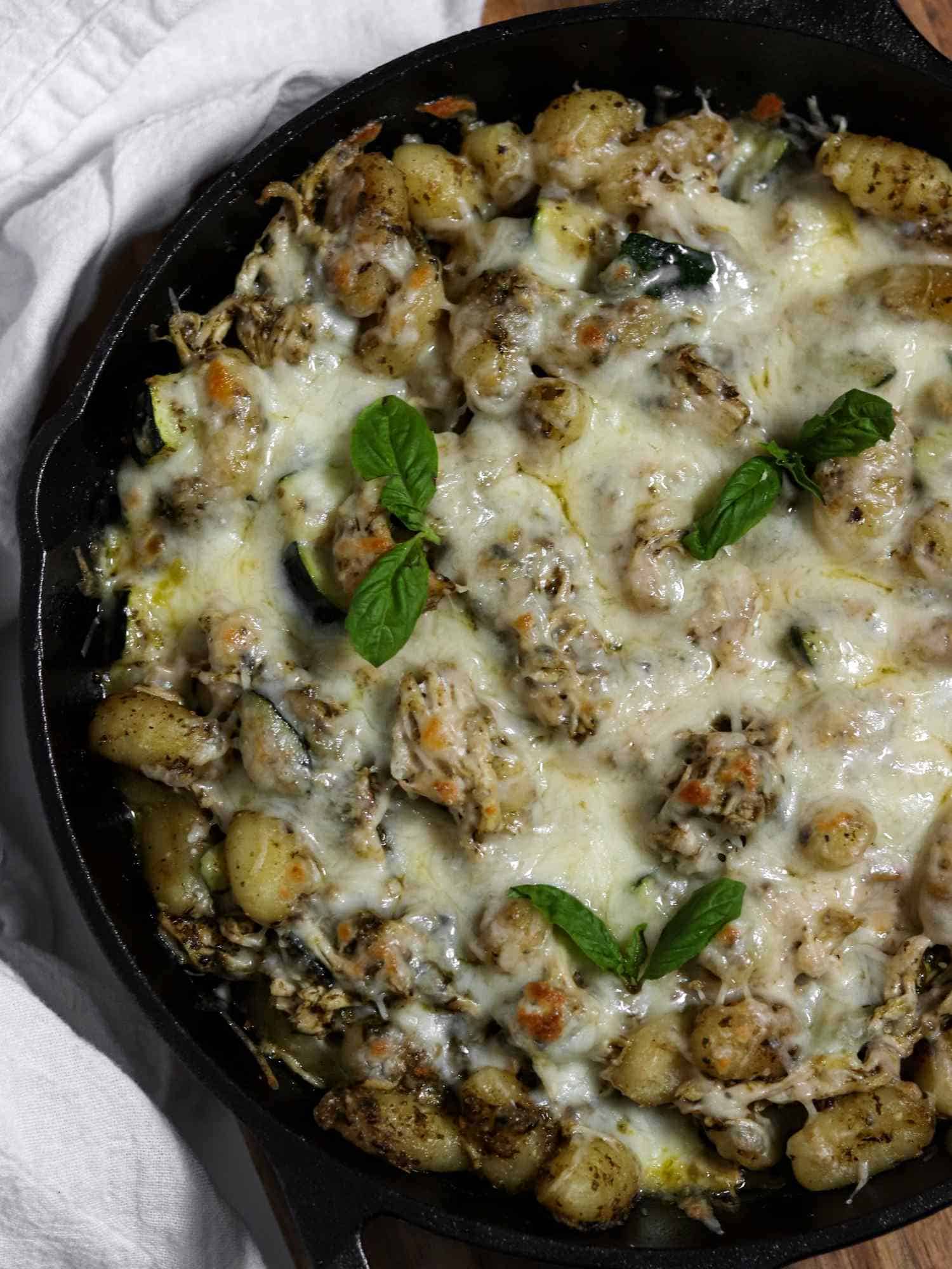 Chicken Pesto Gnocchi Bake - Emily Eats Things