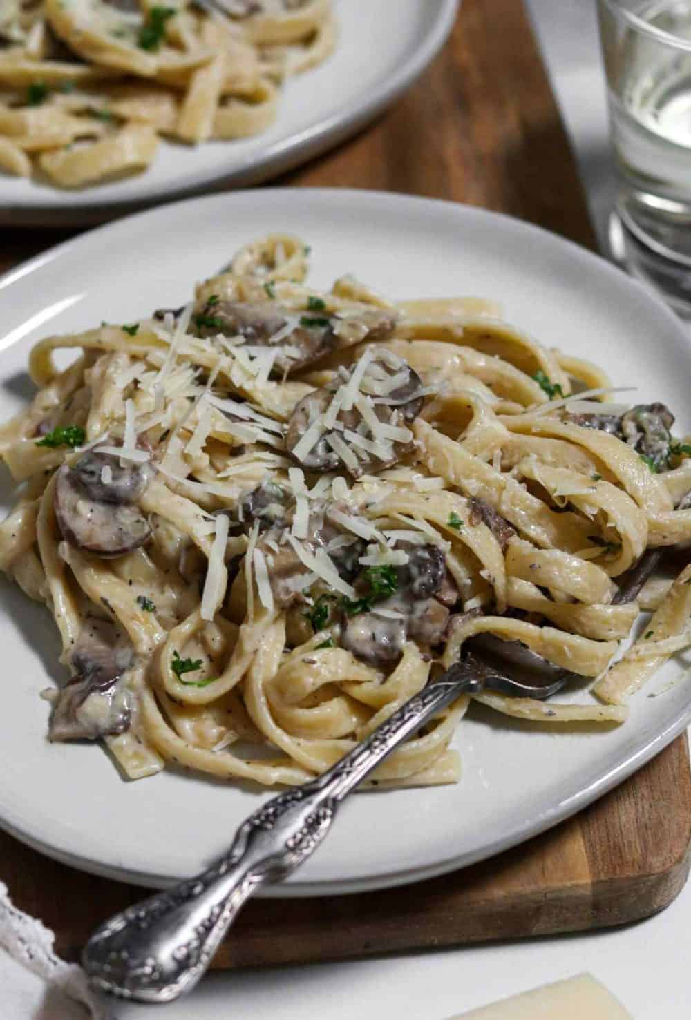 Creamy Mushroom Fettuccine | Emily Eats Things